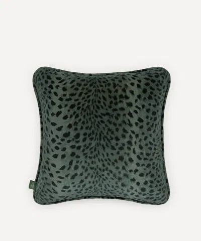 House Of Hackney Savanna Velvet Medium Piped Cushion In Green