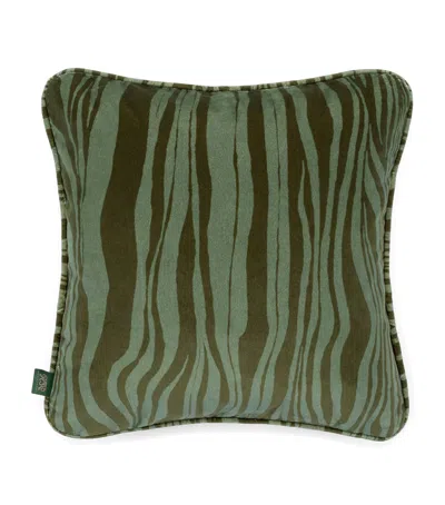 House Of Hackney Velvet Piped Dazzle Cushion In Green