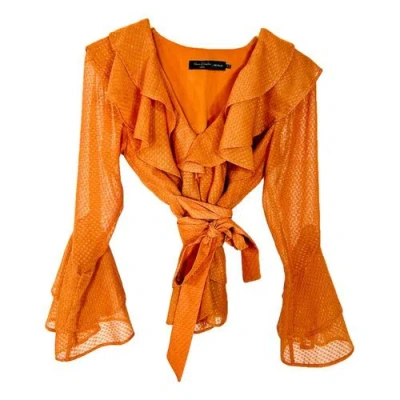 Pre-owned House Of Harlow 1960 Blouse In Orange