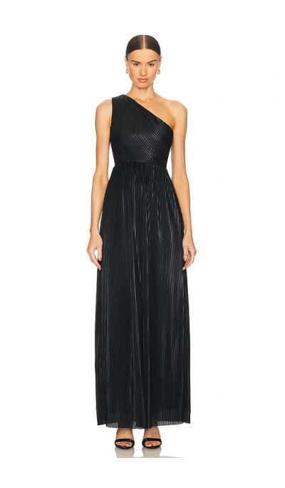 House Of Harlow 1960 Claire Pleated Gown In Black