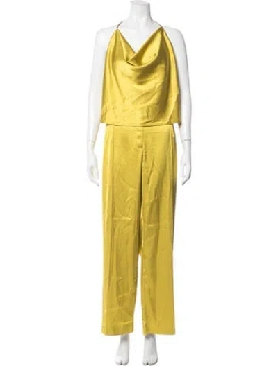 Pre-owned House Of Harlow 1960 Crystal Embellishments Pant Set W/ Tags In Yellow