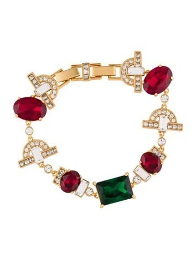 Pre-owned House Of Harlow 1960 Crystal Parker Station Bracelet, 6.75"