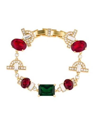 Pre-owned House Of Harlow 1960 Crystal Parker Station Link Bracelet, 7"