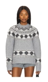 House Of Harlow 1960 Dalida Fairisle Sweater In Grey