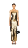 House Of Harlow 1960 Danna Maxi Dress In Metallic Gold