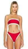 House Of Harlow 1960 Ferris Top In Red & Ivory