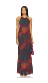 House Of Harlow 1960 Grayson Maxi Dress In Multi Aura Print