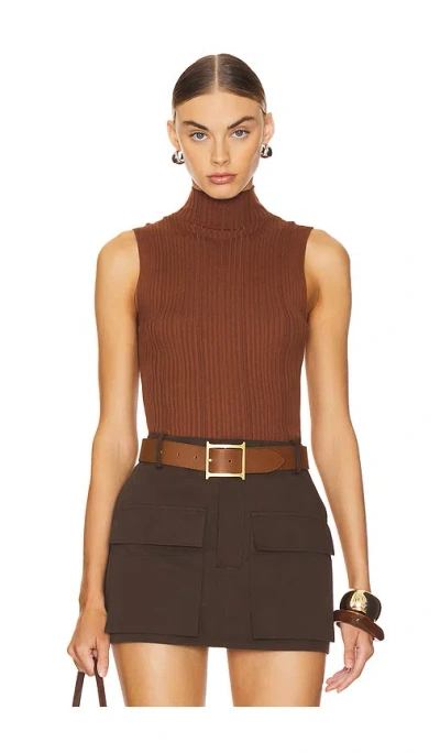 House Of Harlow 1960 Katerina Sleeveless Turtleneck In 브라운