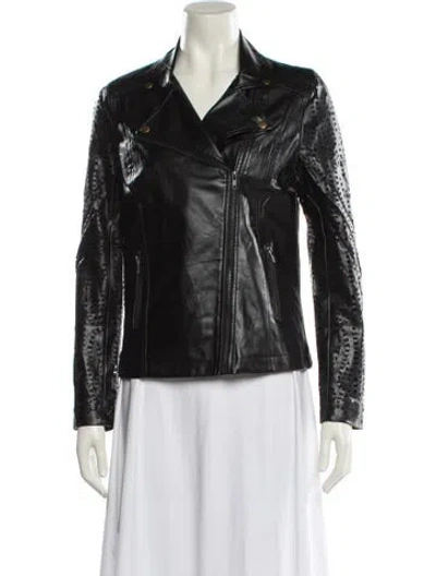 Pre-owned House Of Harlow 1960 Leather Biker Jacket W/ Tags In Black