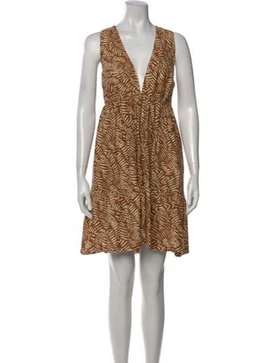 Pre-owned House Of Harlow 1960 Linen Mini Dress In Neutral