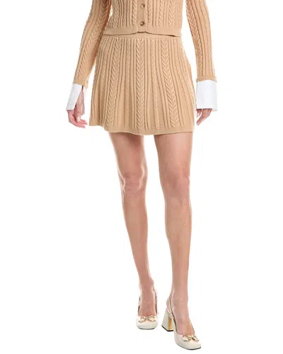 House Of Harlow 1960 Maeve Cable Knit Flared Mini Dress In Brown