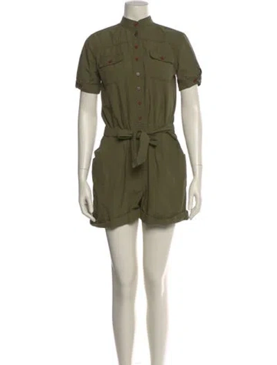 Pre-owned House Of Harlow 1960 Mock Neck Romper In Green