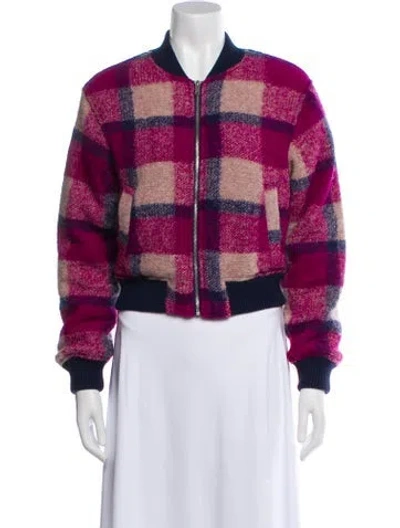 Pre-owned House Of Harlow 1960 Plaid Print Bomber Jacket In Multi