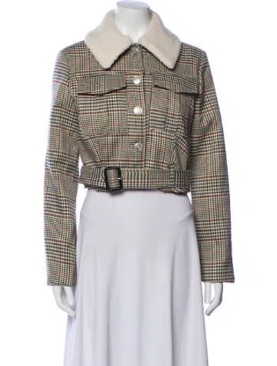Pre-owned House Of Harlow 1960 Plaid Print Evening Jacket In Multi