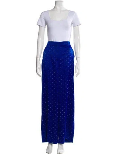 Pre-owned House Of Harlow 1960 Polka Dot Print Crystal Embellishments Pant Set W/ Tags In Blue