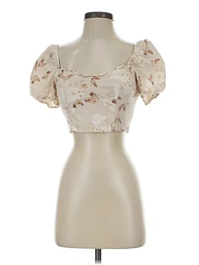 Pre-owned House Of Harlow 1960 Short Sleeve Blouse In White