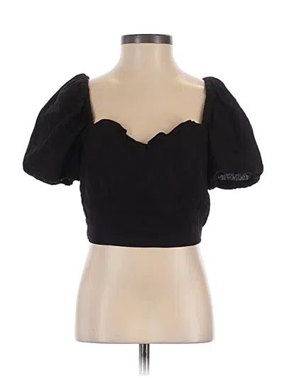 Pre-owned House Of Harlow 1960 Short Sleeve Top Black Sweetheart Neckline Tops