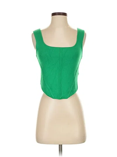 Pre-owned House Of Harlow 1960 Sleeveless Top Green Scoop Neck Tops
