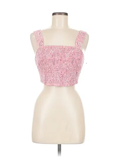 House Of Harlow 1960 Sleeveless Top Pink Sweetheart Neckline Tops
