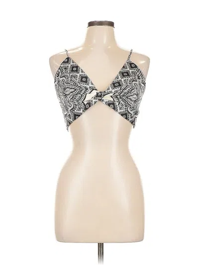 Pre-owned House Of Harlow 1960 Sleeveless Top Silver Halter Neckline Tops