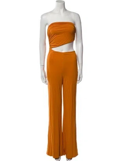 Pre-owned House Of Harlow 1960 Strapless Jumpsuit W/ Tags In Orange
