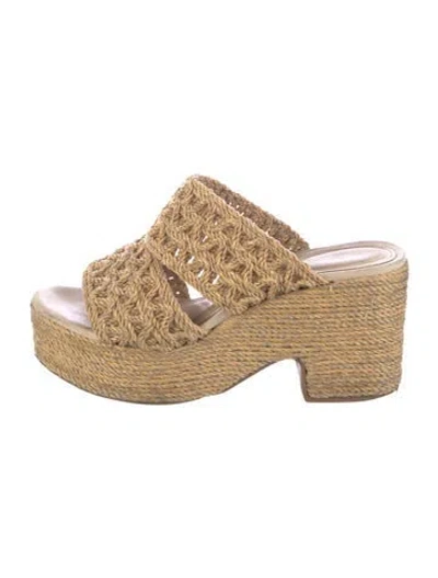 Pre-owned House Of Harlow 1960 Straw Espadrilles In Neutral