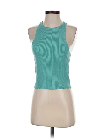 Pre-owned House Of Harlow 1960 Tank Top Teal Halter Neckline Tops In Blue