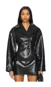House Of Harlow 1960 Theo Faux Croc Jacket In 블랙