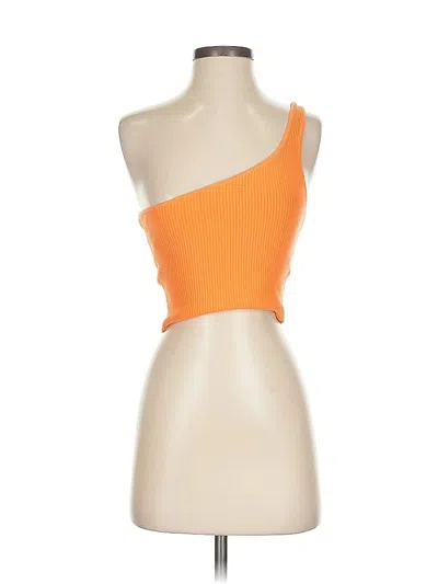 Pre-owned House Of Harlow 1960 Tube Top Orange One Shoulder Neckline Tops