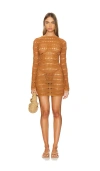 House Of Harlow 1960 Valentina Mini Dress In Terracotta Cy5207