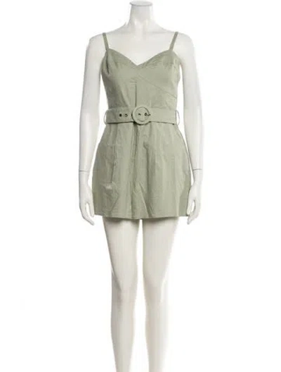 Pre-owned House Of Harlow 1960 V-neck Romper In Green