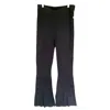 House Of Harlow 1960 Women's Rib Knit Flare Pants In Black In Black