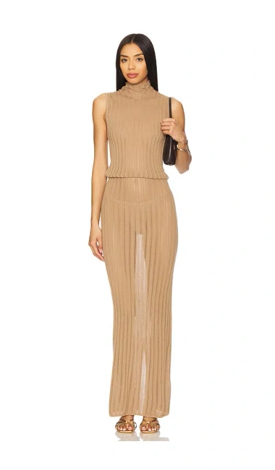 House Of Harlow 1960 X Revolve Alani Maxi Knit Dress In 灰褐色