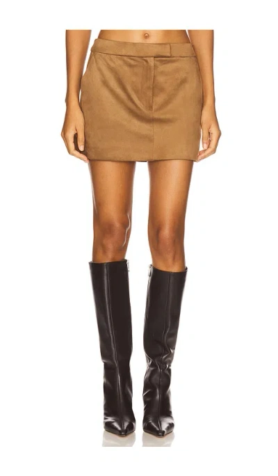 House Of Harlow 1960 X Revolve Della Faux Suede Mini Skirt In Brown