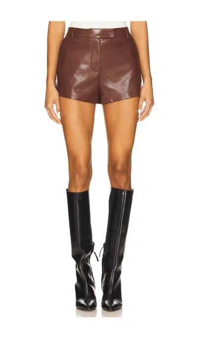 House Of Harlow 1960 X Revolve Demi Faux Leather Short In Brown