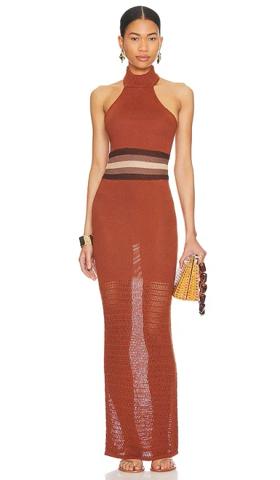 House Of Harlow 1960 X Revolve Naomh Crochet Mix Dress In Rust Multi