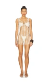 House Of Harlow 1960 X Revolve Neeka Beaded Mini Dress In 象牙白