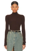 House Of Harlow 1960 Peyton Turtleneck Sweater In Chocolate