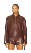 House Of Harlow 1960 X Revolve Rapha Faux Leather Jacket In Brown