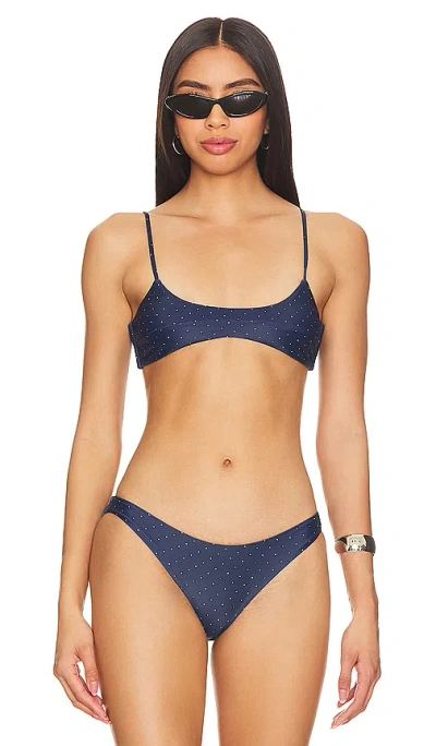 House Of Harlow 1960 X Revolve Sydney Top In Navy Pin Dot