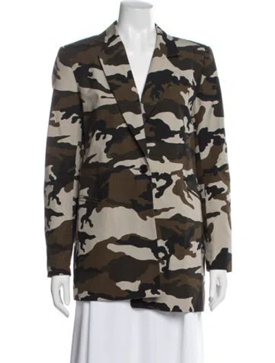Pre-owned House Of Holland Camouflage Print Blazer In Brown