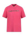 House Of Holland Man T-shirt Fuchsia Size S Cotton, Elastane In Pink