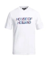 House Of Holland Man T-shirt White Size L Cotton, Elastane In White
