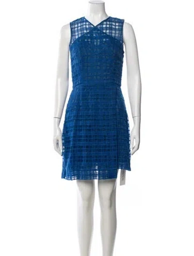 Pre-owned House Of Holland Patterned Mini Dress In Blue