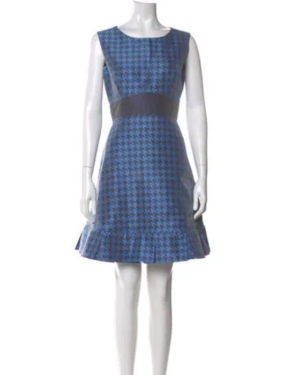 Pre-owned House Of Holland Printed Mini Dress In Blue