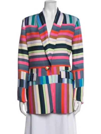 Pre-owned House Of Holland Striped Blazer In Blue