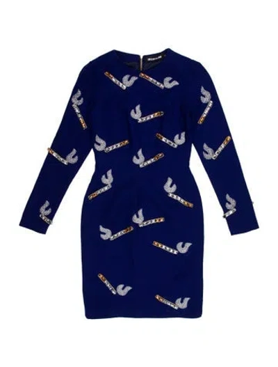 Pre-owned House Of Holland Wool Mini Dress In Blue
