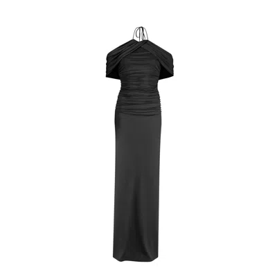 House Of Ika Women's Black Twist Halter Dress