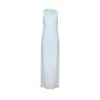 House Of Ika Women's Blue Draped Cross-back Maxi Dress