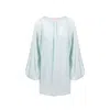 House Of Ika Women's Gathered Flow Viscose Mini Dress In Blue